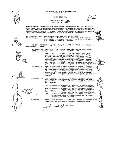 Pasig City Ordinance No. 45 Series of 1995 .